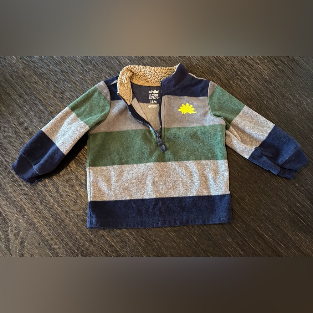 Carter's Cozy Striped Pullover - Green, Gray, Navy